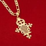 Ethiopian Cross Pendant Necklace Eritrea Chain Jewelry