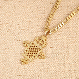 Ethiopian Cross Pendant Necklace Eritrea Chain Jewelry