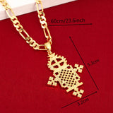 Ethiopian Cross Pendant Necklace Eritrea Chain Jewelry