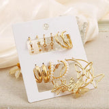 Butterfly Big Circle Hoop Earrings Set for Women Girls Gift