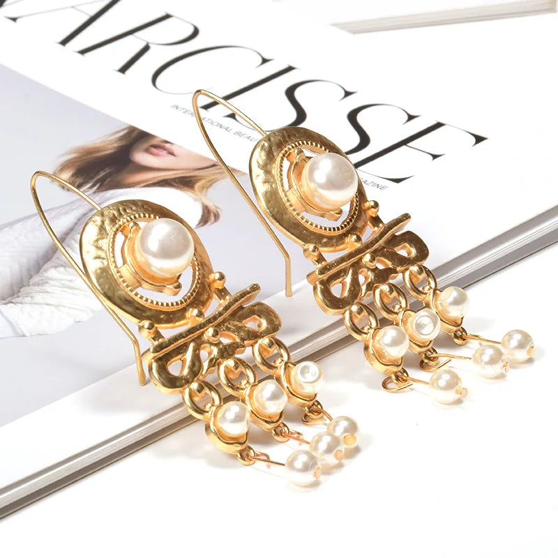 Long Drop Pearl Earrings Fine Jewelry Christmas Gift