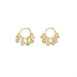 Bohemian Crystal Hoop Earrings 925 Silver Jewelry