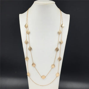 Hammered Leaf Layered Necklace for Women