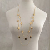 Hammered Leaf Layered Necklace for Women
