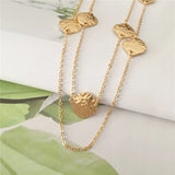 Hammered Leaf Layered Necklace for Women