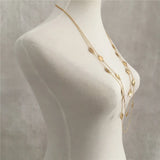 Hammered Leaf Layered Necklace for Women