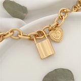 Heart Engraved Charm Bracelet Chunky Boho Modern Jewelry