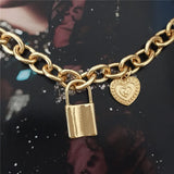 Heart Engraved Charm Bracelet Chunky Boho Modern Jewelry