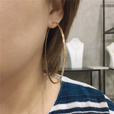 Silver Large Endless Hoop Earrings For Women Girl