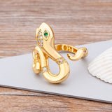 Snake Open Ring Adjustable Zirconia Finger Ring