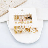 Pink Pearl Butterfly Heart Hoop Drop Earrings