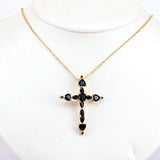 Plated Copper Green Cross Pendant with CZ - Birthday Gift