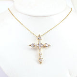Plated Copper Green Cross Pendant with CZ - Birthday Gift