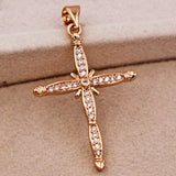 Cross Pendant with Zirconia Stone for Women Girls