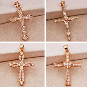 Cross Pendant with Zirconia Stone for Women Girls