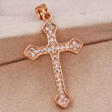 Cross Pendant with Zirconia Stone for Women Girls