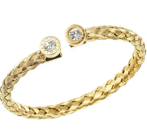 Roman Letter Zirconia Metal Wristband Bracelet for Wedding Party