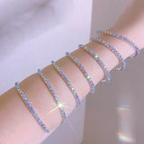 Silver Plated Rhinestone Open Bangles Bracelet