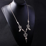 Gothic Witchcraft Pendant Necklace Pentagram Bird Skull Chain Pagan Goth Jewelry