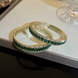 Green AAA CZ Geometric Cube Cuff Bracelet Women Jewelry Gift