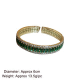 Green AAA CZ Geometric Cube Cuff Bracelet Women Jewelry Gift