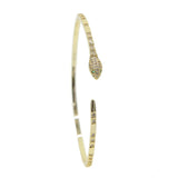 Green Eye Snake Shape Adjustable Open Bangle for Women
