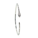 Green Eye Snake Shape Adjustable Open Bangle for Women