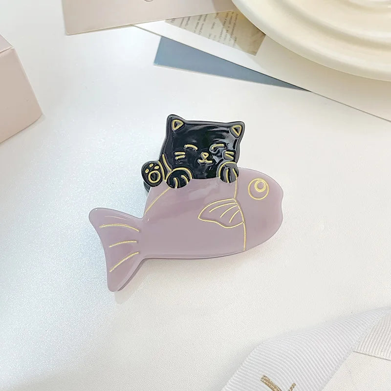 Cat Fish Animal Acetate Hair Clips Hairpins Hair Accessories For Girls