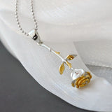 Rose Pendant Lady 925 Silver Wedding Party Fine Jewelry Gift
