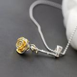 Rose Pendant Lady 925 Silver Wedding Party Fine Jewelry Gift
