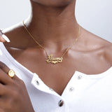 Custom Name Pendant & Heart Choker Necklace - Personalized Letter Engraved