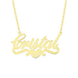 Custom Name Pendant & Heart Choker Necklace - Personalized Letter Engraved