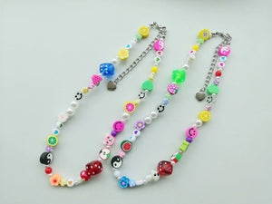 Yin Yang Tai Chi Mushroom Fruit Beaded Necklace