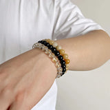 3pcs Natural Weathered Agates Beaded Bracelet Set
