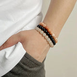 3pcs Natural Weathered Agates Beaded Bracelet Set