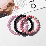 3pcs Natural Weathered Agates Beaded Bracelet Set