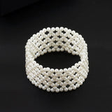 Synthetic Pearl Elastic Bracelet for Women Party Gift Jewelry