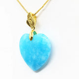 Heart Shape 25mm Chain Pendants Chalcedony Stone Necklace For Women