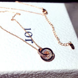 Femme Rose Pave Zirconia Charm Romantic Choker Pendant