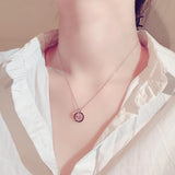 Femme Rose Pave Zirconia Charm Romantic Choker Pendant