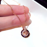 Femme Rose Pave Zirconia Charm Romantic Choker Pendant