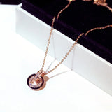 Femme Rose Pave Zirconia Charm Romantic Choker Pendant