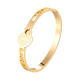 Hollow Forever Love Bangles Stainless Steel Bracelets Heart Pendant