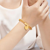 Hollow Forever Love Bangles Stainless Steel Bracelets Heart Pendant