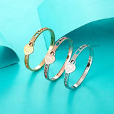 Hollow Forever Love Bangles Stainless Steel Bracelets Heart Pendant