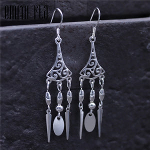 925 Sterling Silver Hollow Long Fringe Earrings For Women