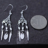 925 Sterling Silver Hollow Long Fringe Earrings For Women