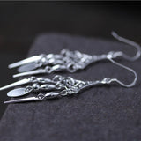 925 Sterling Silver Hollow Long Fringe Earrings For Women
