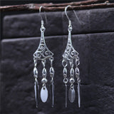 925 Sterling Silver Hollow Long Fringe Earrings For Women