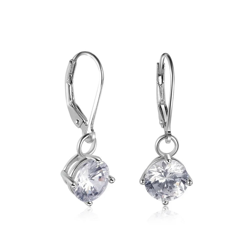 Women's Harp Hoop Earrings Inlaid with Shining Jewelry